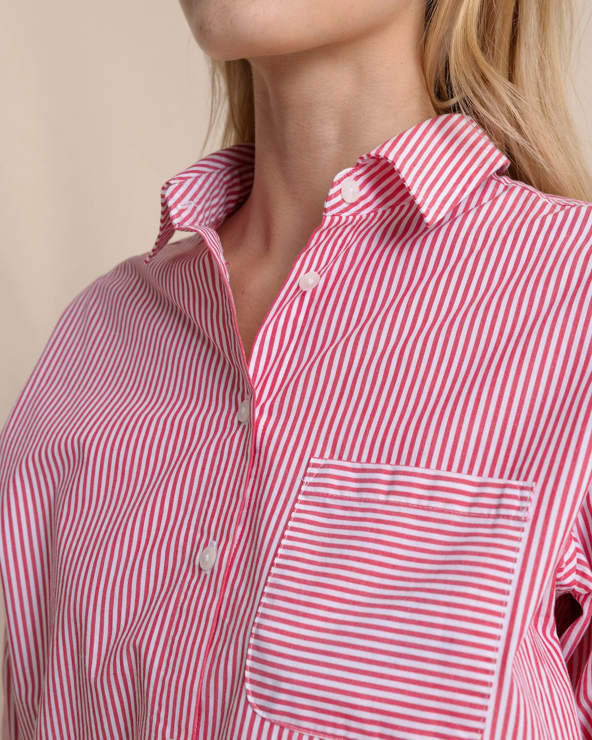 Katherine Stripe Shirt - Grenadine Red sold by Southern Tide product image thumbnail 3