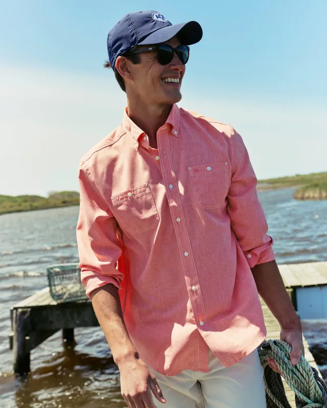 Southern Tide Dock Shirt - Sunkist Coral made by Southern Tide
