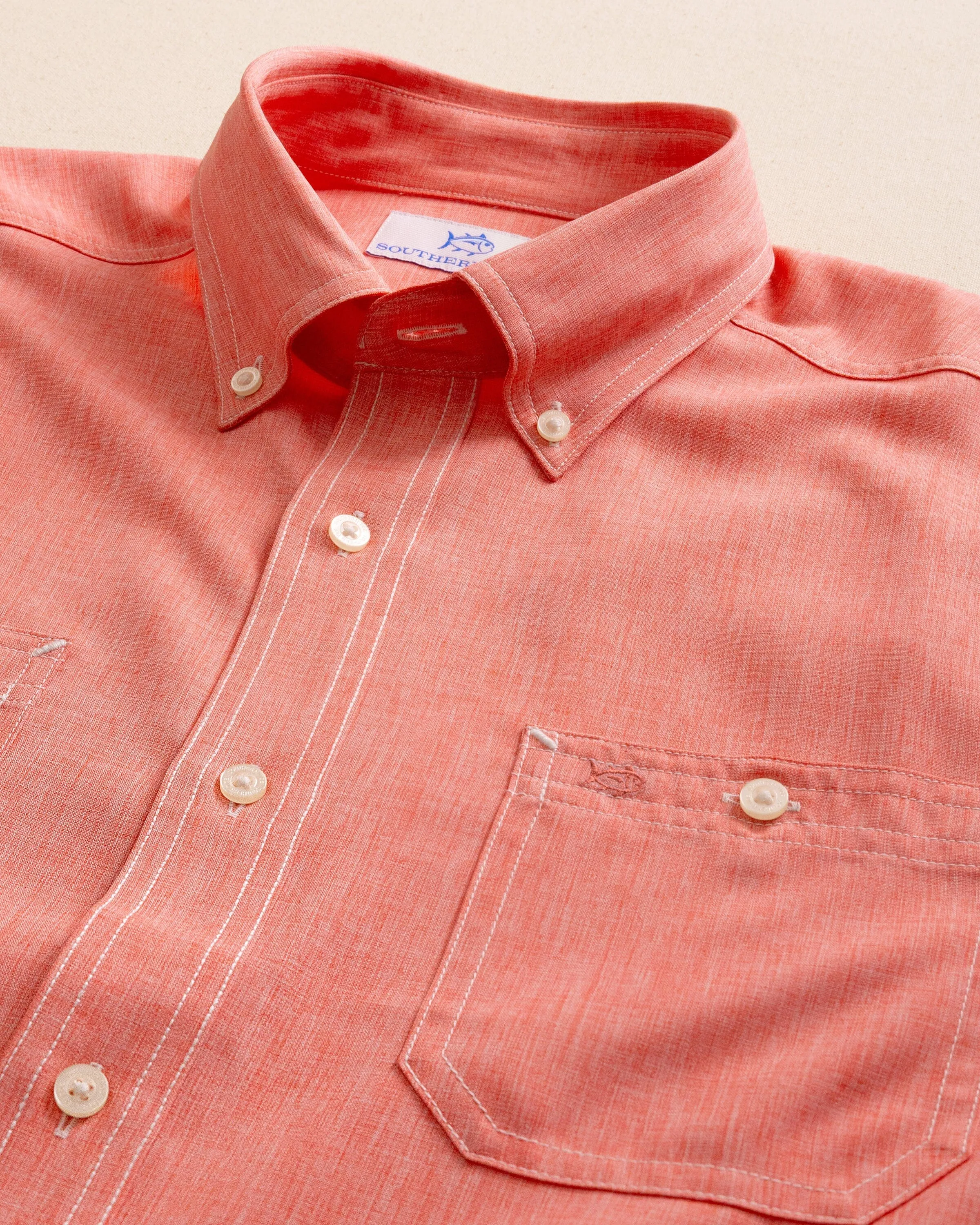 Southern Tide Dock Shirt - Sunkist Coral sold by Southern Tide product image thumbnail 2