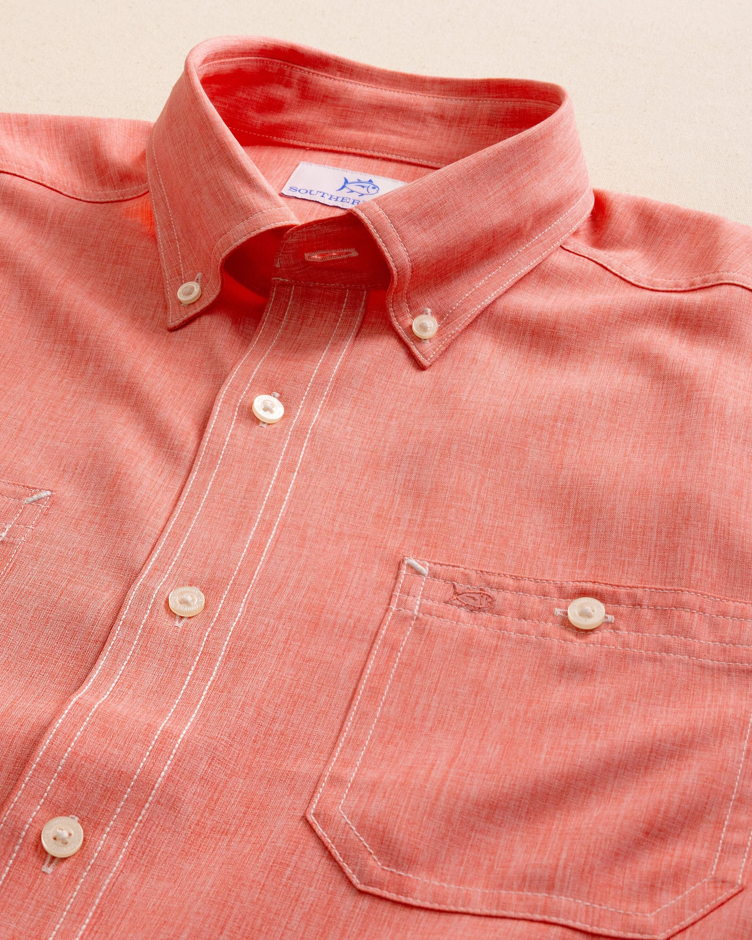 Southern Tide Dock Shirt - Sunkist Coral sold by Southern Tide product image thumbnail 5