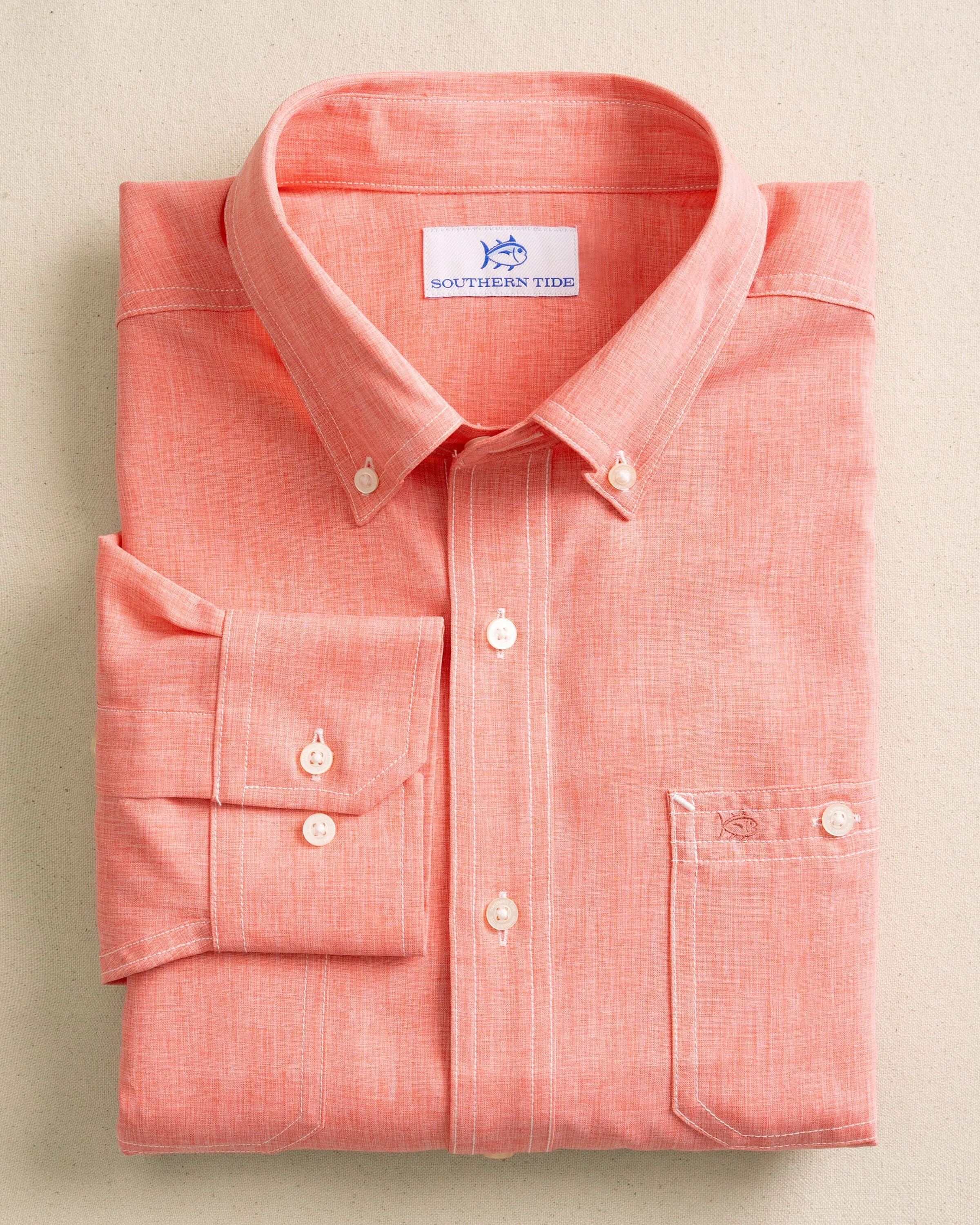 Southern Tide Dock Shirt - Sunkist Coral sold by Southern Tide product image thumbnail 3