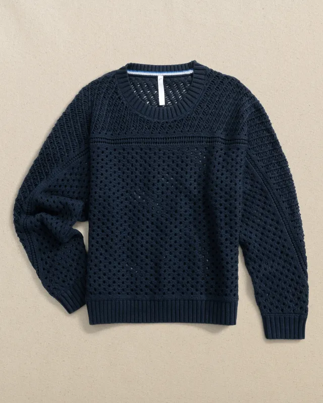 Ophelia Open Stitch Sweater - Dress Blue made by Southern Tide