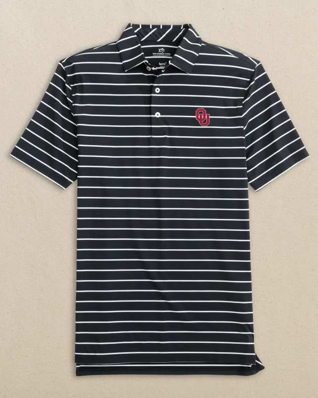 Oklahoma Sooners brrr°®-eeze Desmond Stripe Polo made by Southern Tide