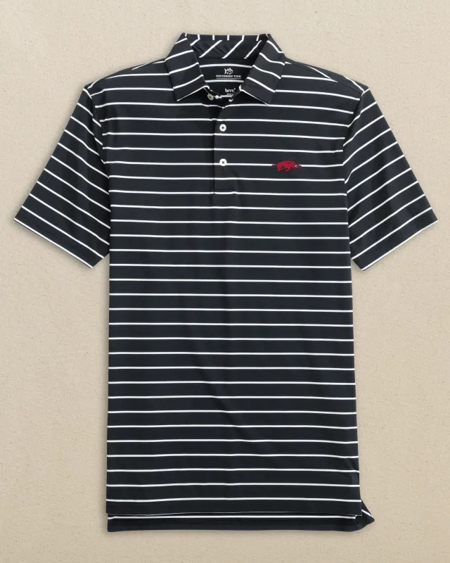Arkansas Razorbacks brrr°®-eeze Desmond Stripe Polo made by Southern Tide
