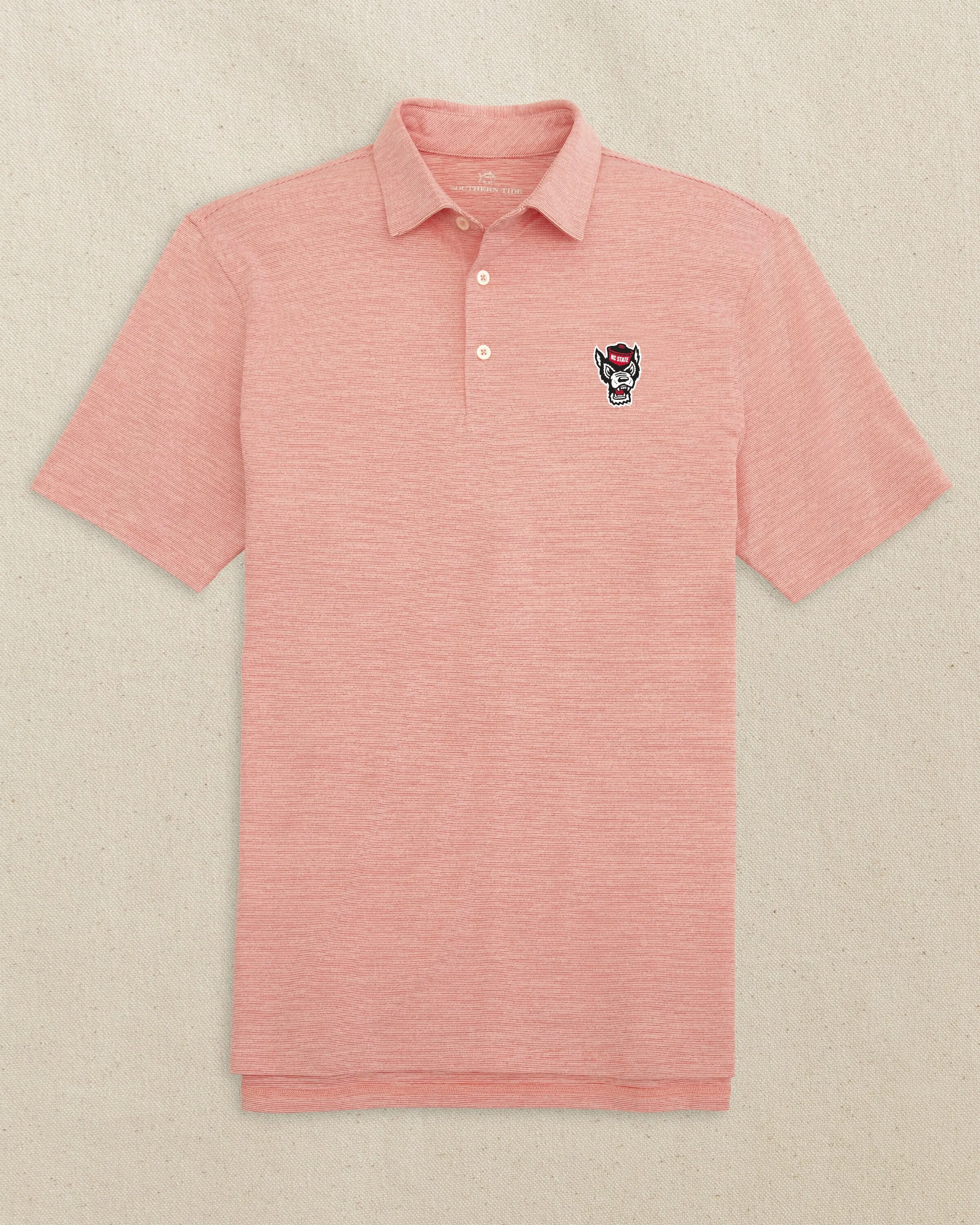 NC State Wolf Head Driver Spacedye Polo - Varsity Red sold by Southern Tide product image thumbnail 2