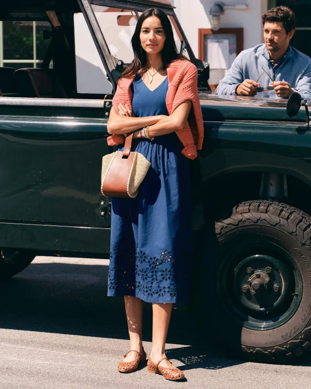 Emilee Embroidered Solid Midi Dress made by Southern Tide