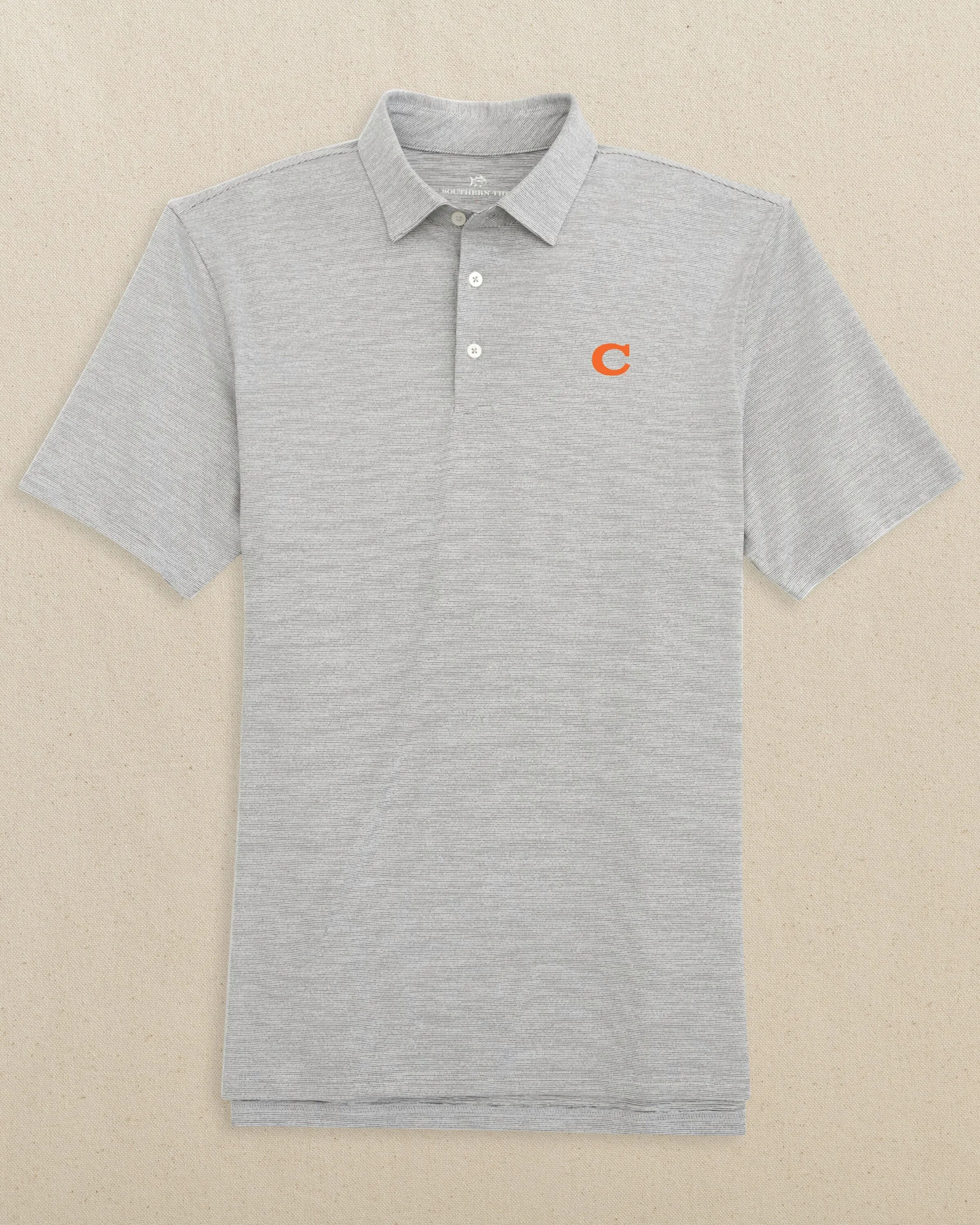 Clemson Tigers Curved C Driver Spacedye Polo sold by Southern Tide