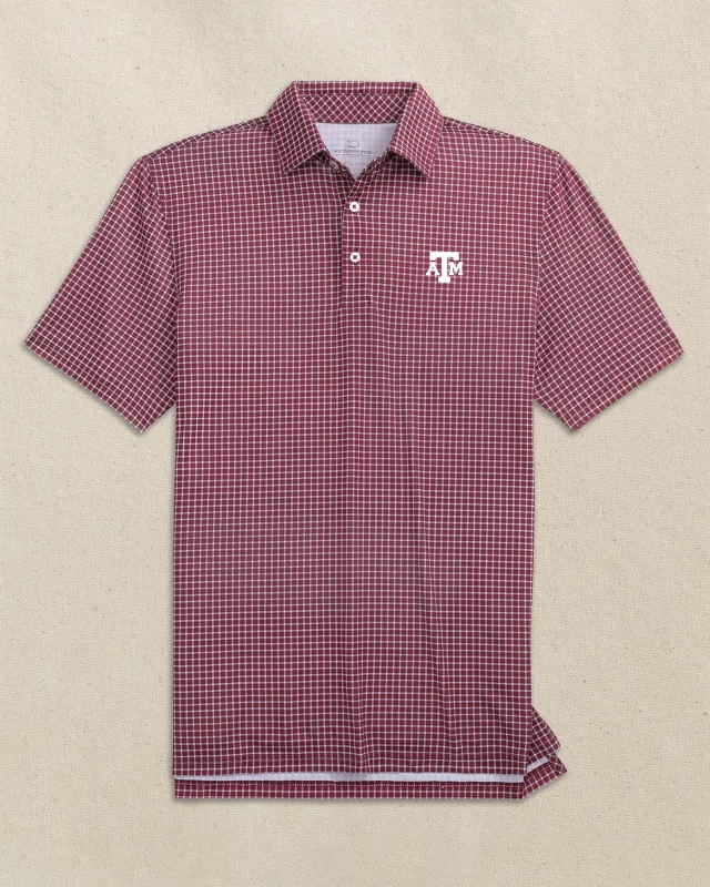 Texas A&M Aggies Driver Dunes Edge Plaid Polo - Chianti made by Southern Tide