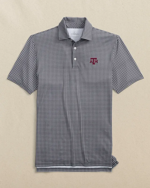 Texas A&M Aggies Driver Dunes Edge Plaid Polo - Black made by Southern Tide
