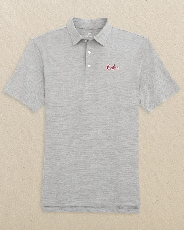 USC Gamecocks Carolina Script Driver Spacedye Polo - Black made by Southern Tide