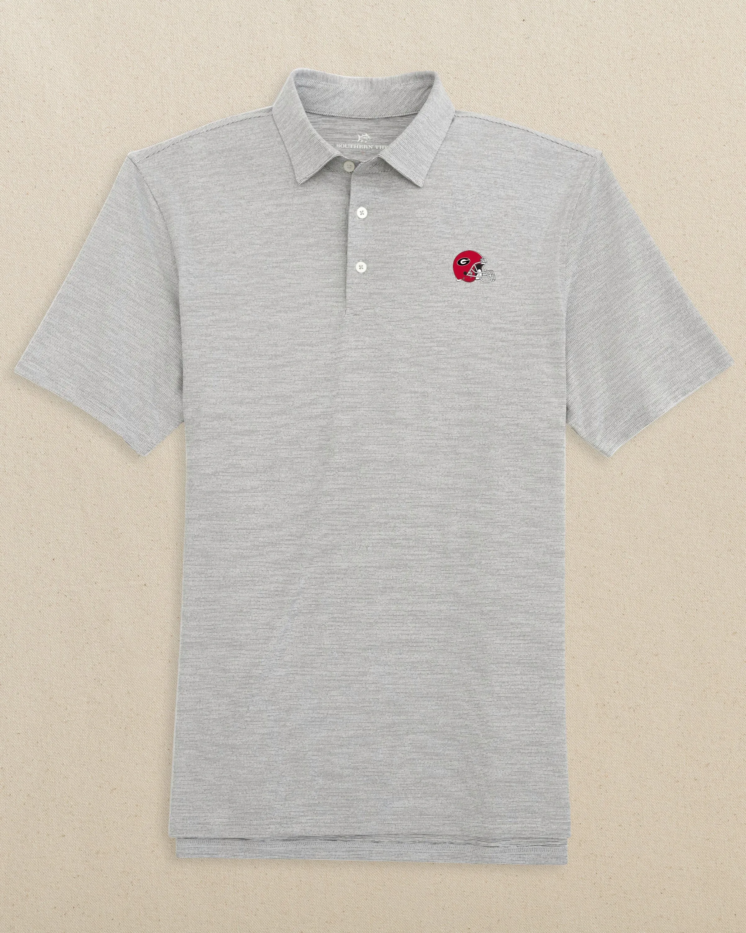 Georgia Bulldogs Helmet Driver Spacedye Polo - Black sold by Southern Tide