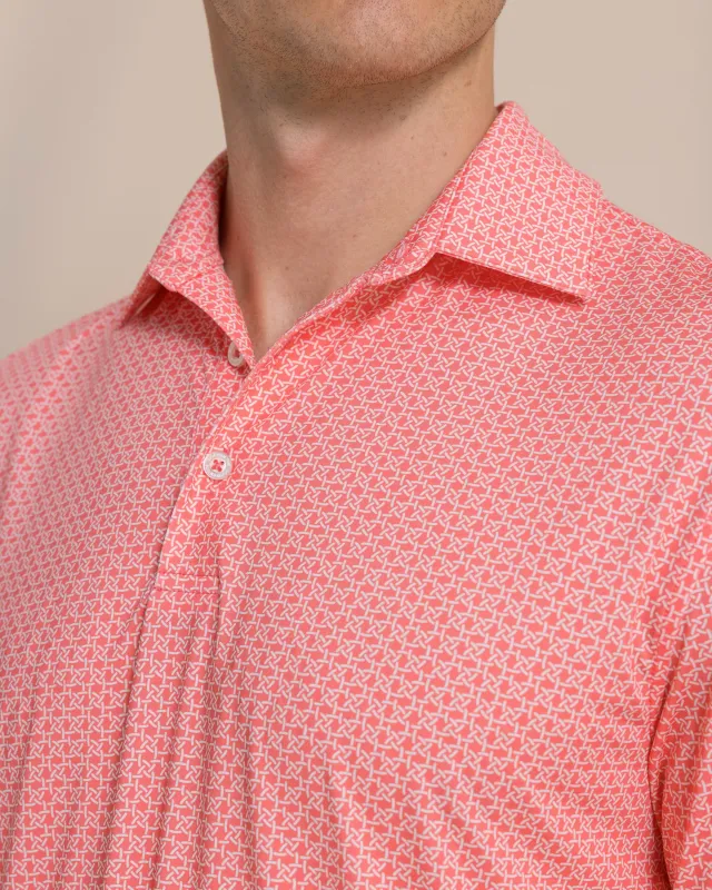 Driver Weaving Around Printed Polo - Coral Beach made by Southern Tide