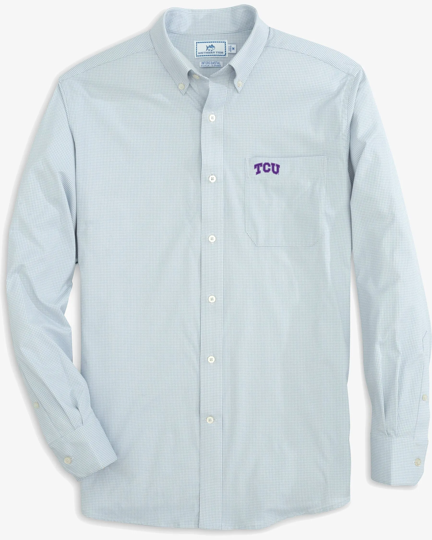 TCU Horned Frogs Gingham Button Down Shirt sold by Southern Tide product image thumbnail 2