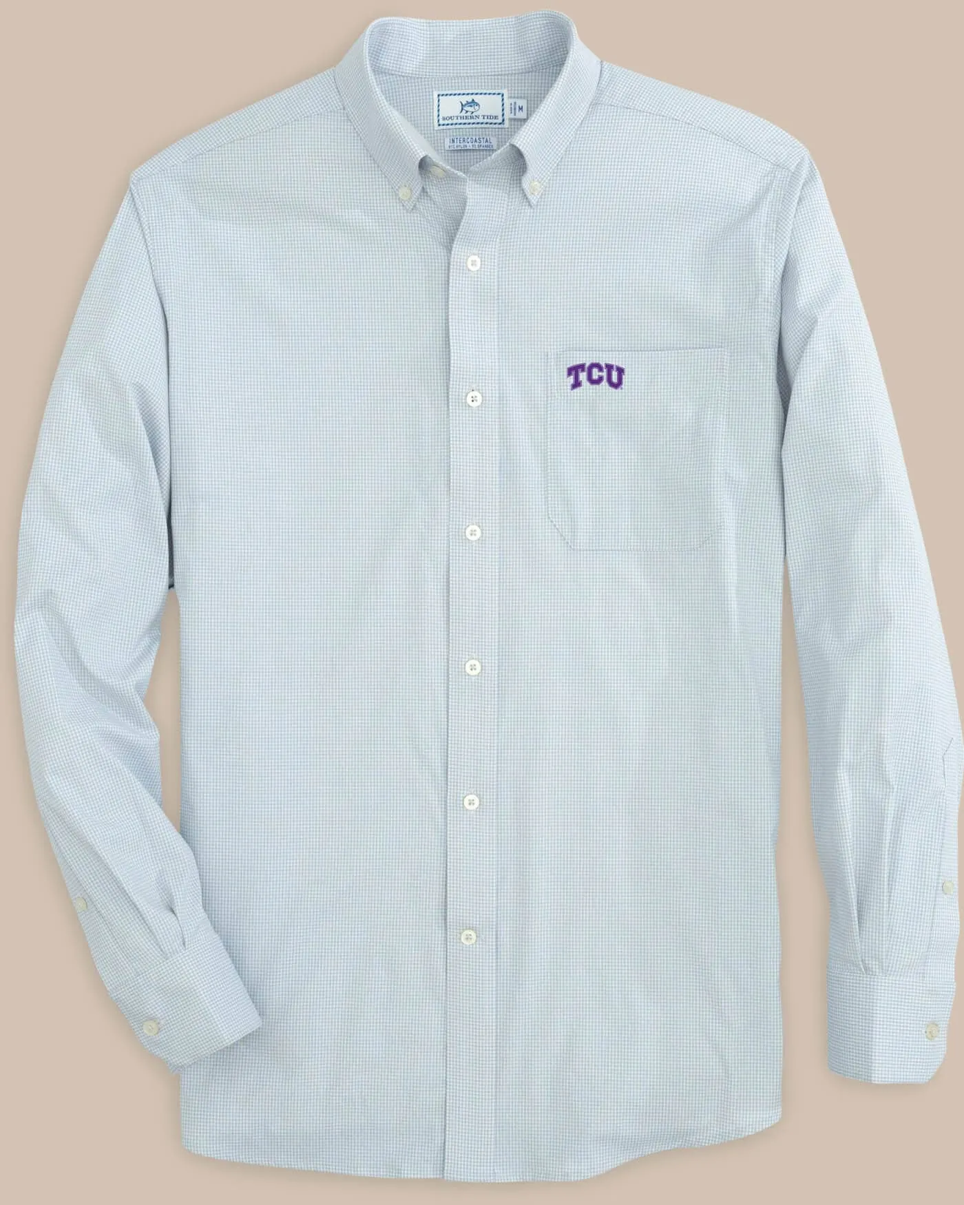 TCU Horned Frogs Gingham Button Down Shirt sold by Southern Tide
