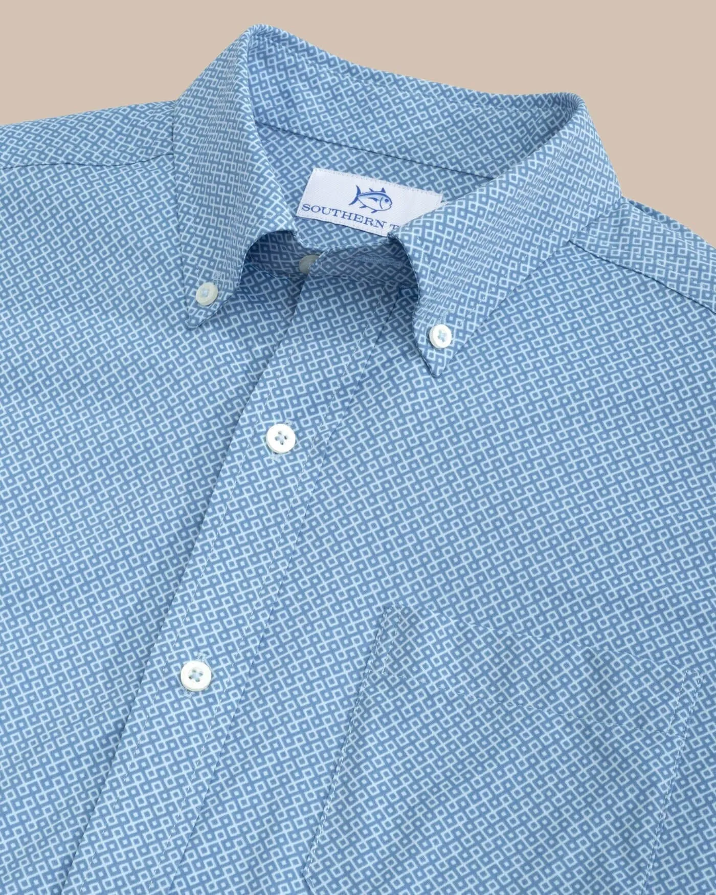 brrr° Intercoastal Retro Geo Short Sleeve Sport Shirt sold by Southern Tide product image thumbnail 3