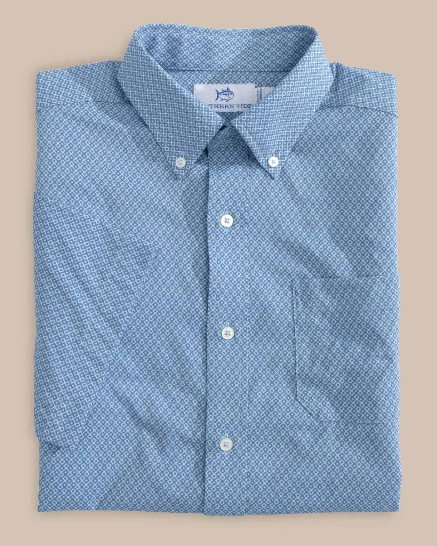 brrr° Intercoastal Retro Geo Short Sleeve Sport Shirt sold by Southern Tide