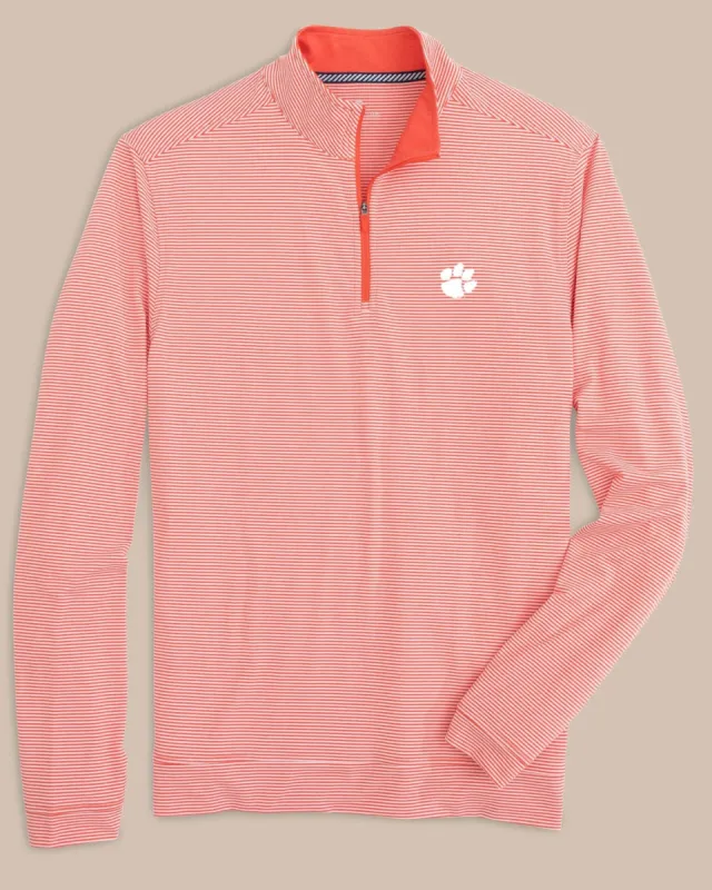 Clemson Tigers Cruiser Micro-Stripe Heather Quarter Zip sold by Southern Tide