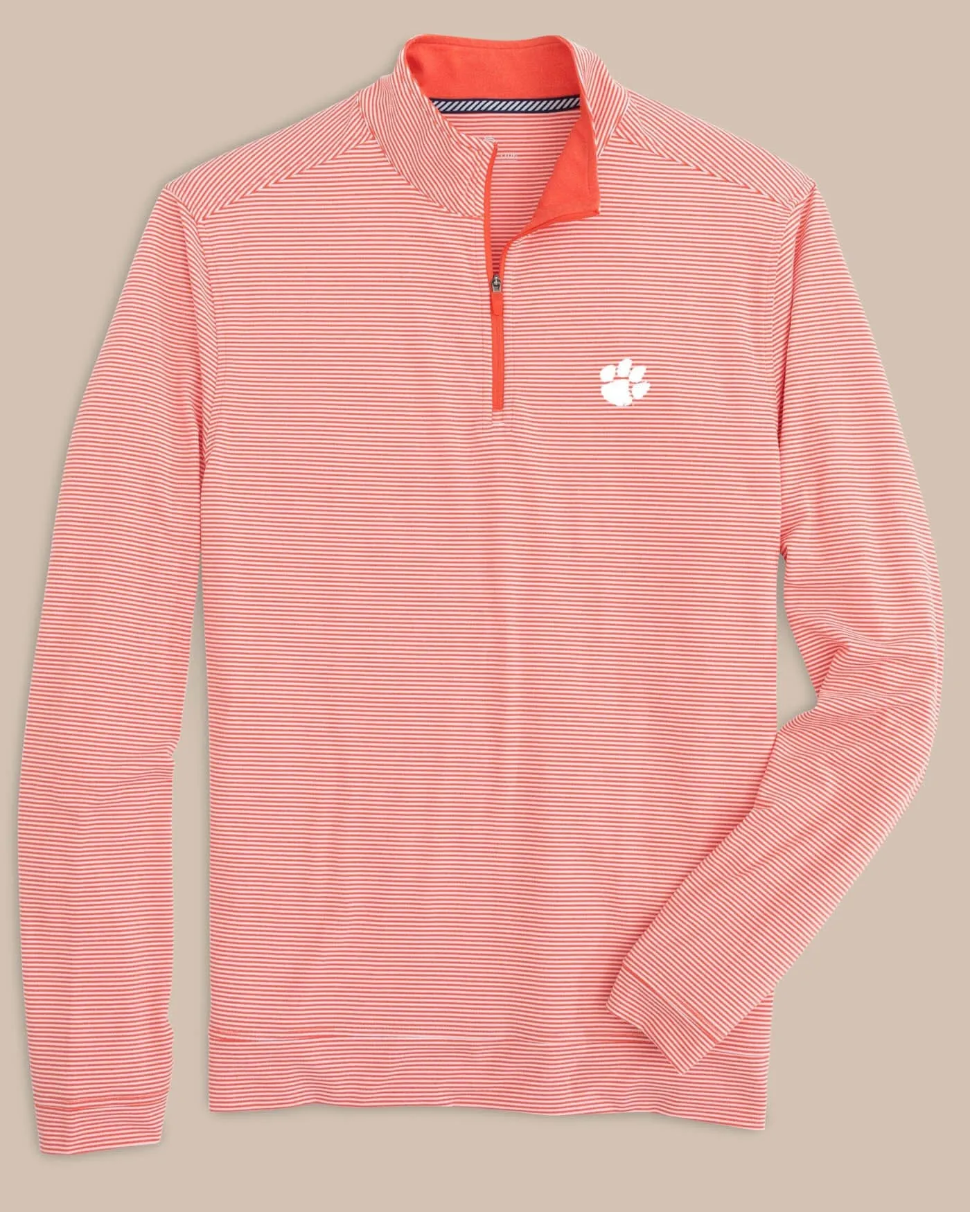 Clemson Tigers Cruiser Micro-Stripe Heather Quarter Zip sold by Southern Tide
