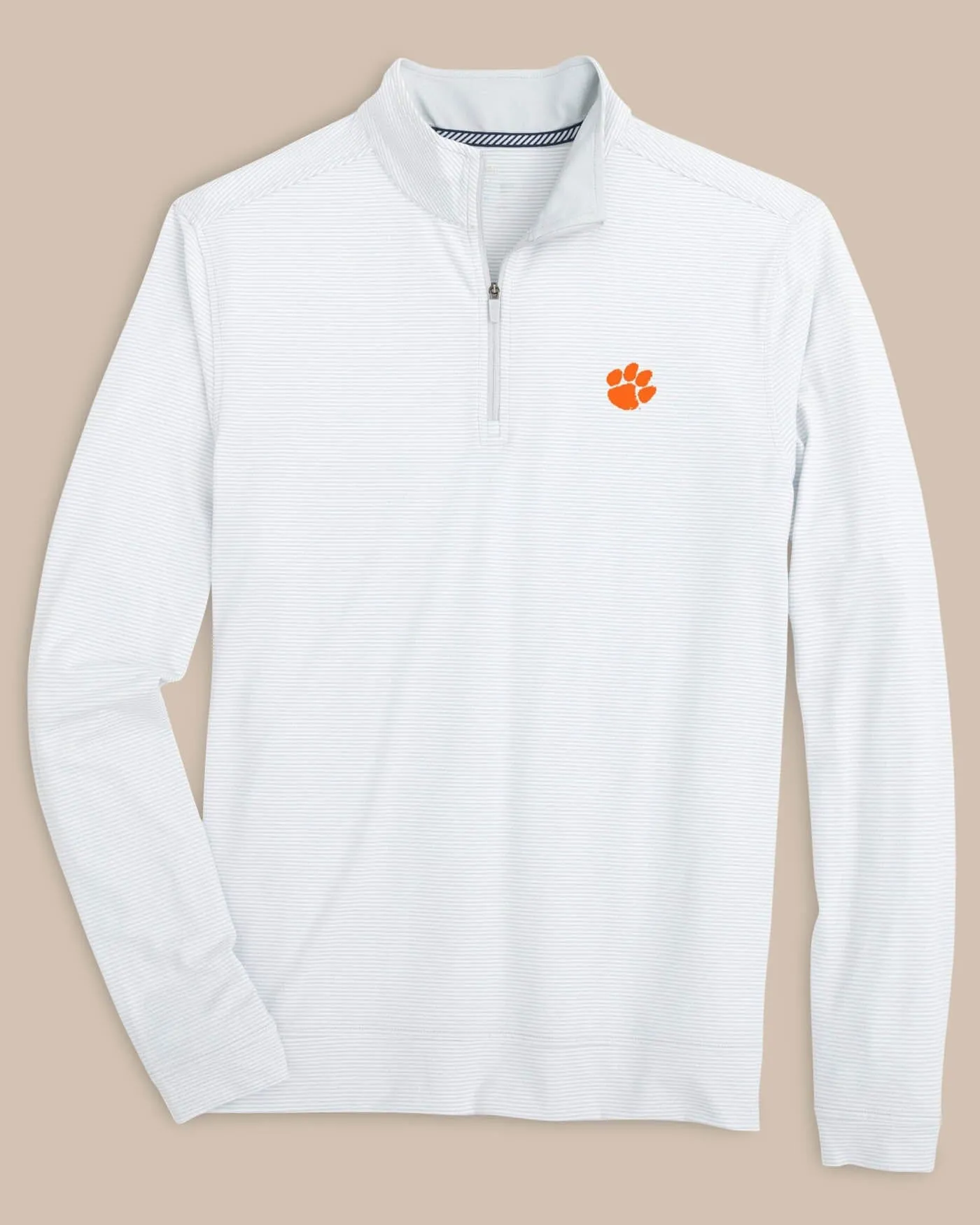 Clemson Tigers Cruiser Micro-Stripe Heather Quarter Zip sold by Southern Tide product image thumbnail 3