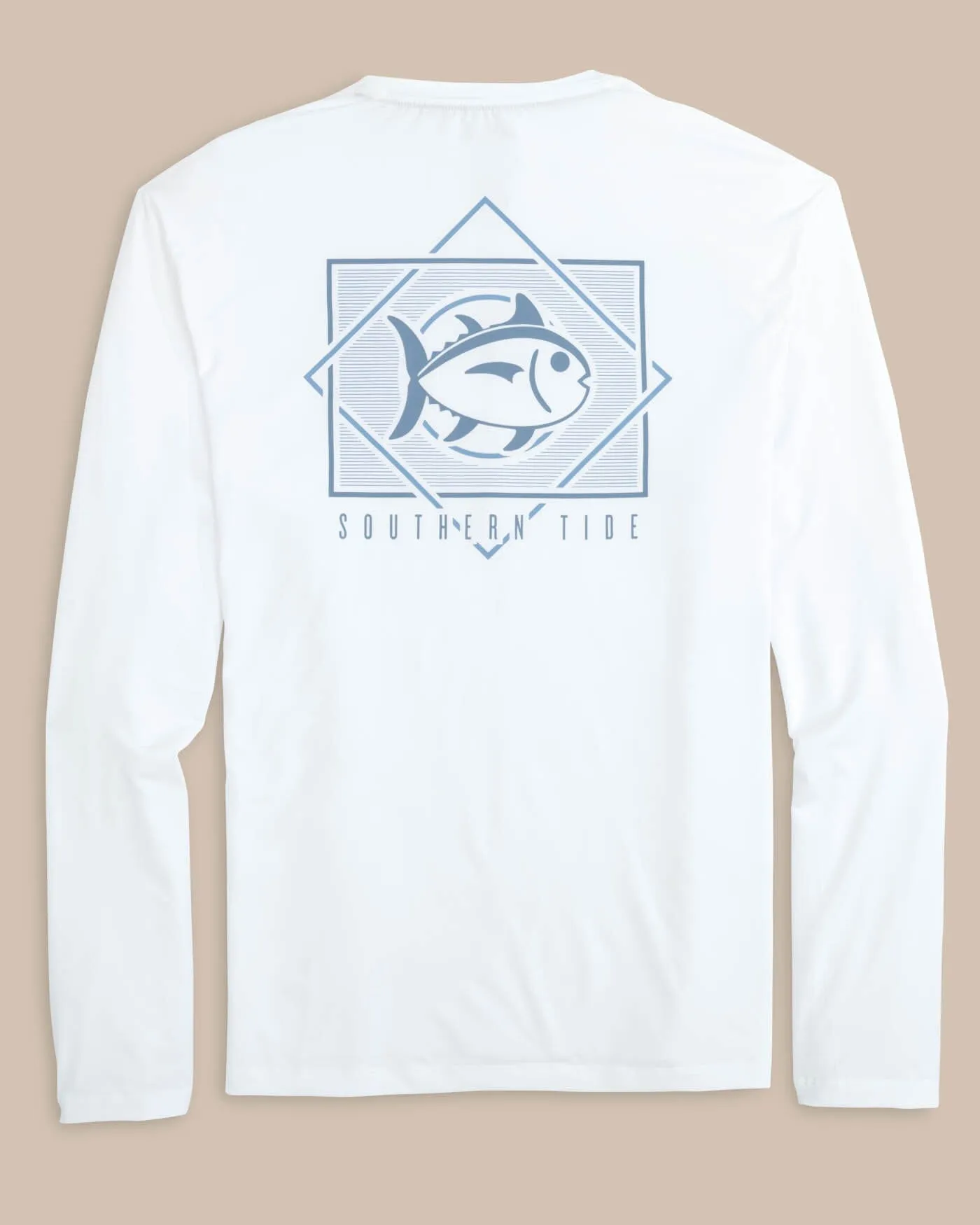 Geometric Striped Long Sleeve Performance T-Shirt sold by Southern Tide