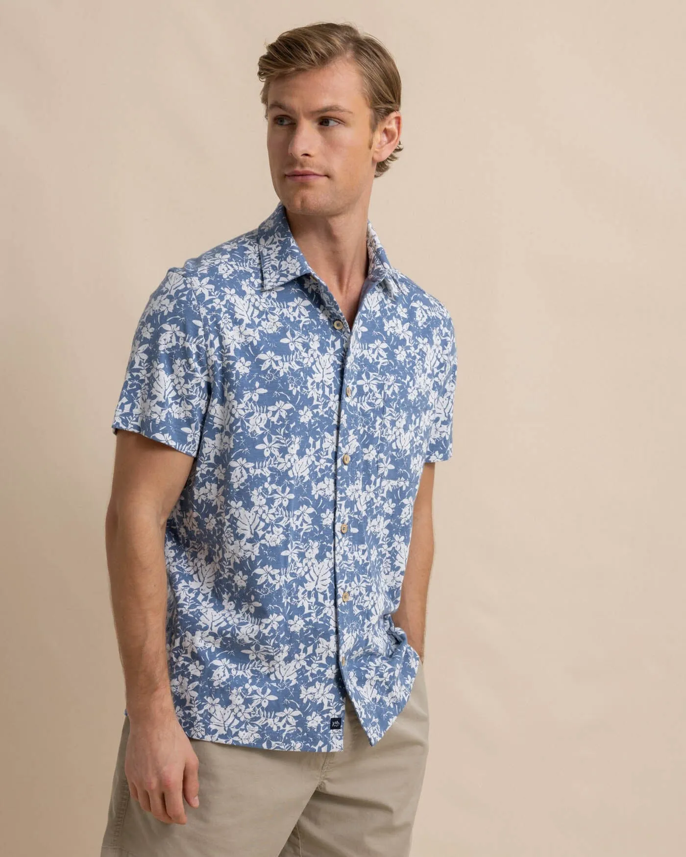 Beachcast Island Blooms Knit Short Sleeve Sport Shirt sold by Southern Tide