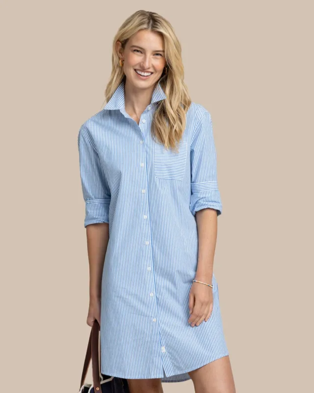 Cam Stripe Poplin Dress sold by Southern Tide