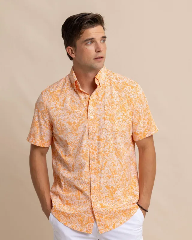 Floral Coral Intercoastal Short Sleeve Sport Shirt sold by Southern Tide