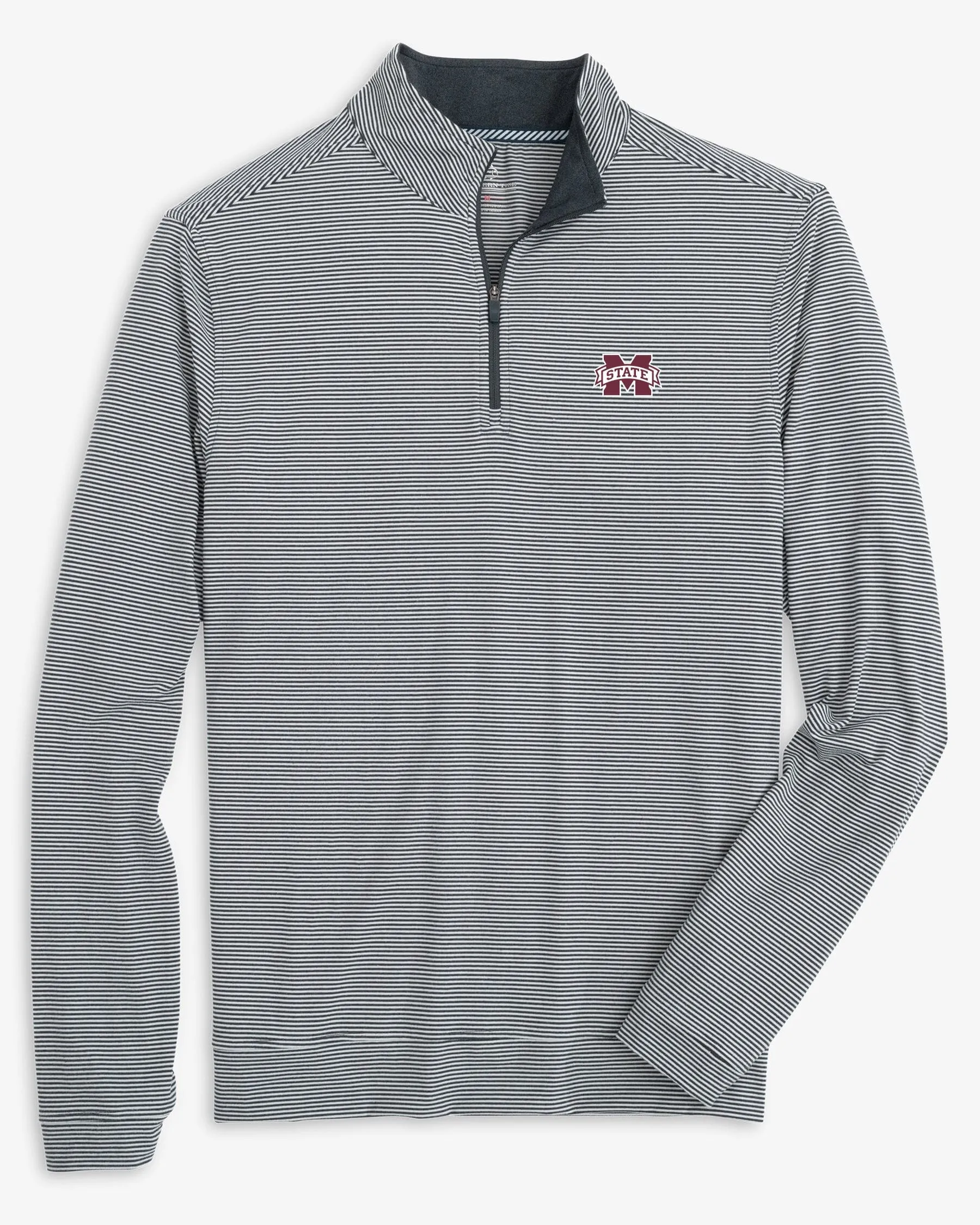 Mississippi State Bulldogs Cruiser Micro-Stripe Heather Quarter Zip sold by Southern Tide product image thumbnail 2