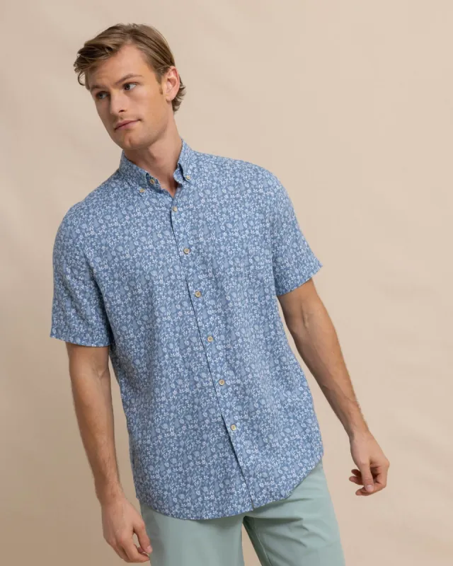 Linen Rayon Ditzy Floral Short Sleeve Sport Shirt sold by Southern Tide