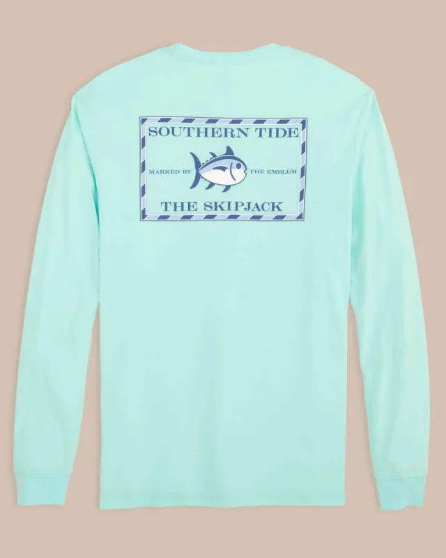 Long Sleeve Original Skipjack T-Shirt - Baltic Teal sold by Southern Tide