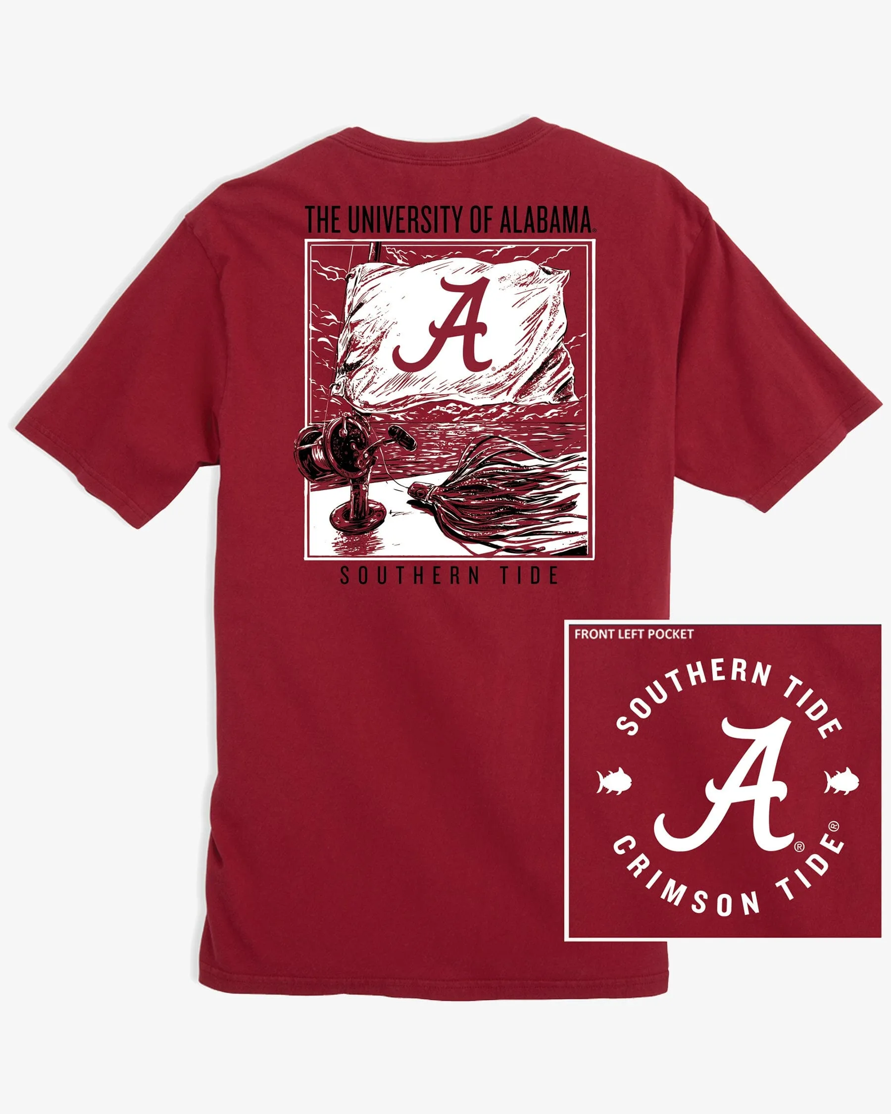 Alabama Crimson Tide Fishing Flag T-Shirt sold by Southern Tide product image thumbnail 2