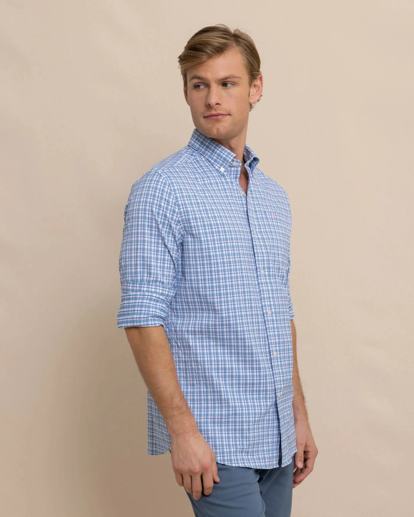 Portsmouth Plaid Intercoastal Long Sleeve Sport Shirt sold by Southern Tide product image thumbnail 3