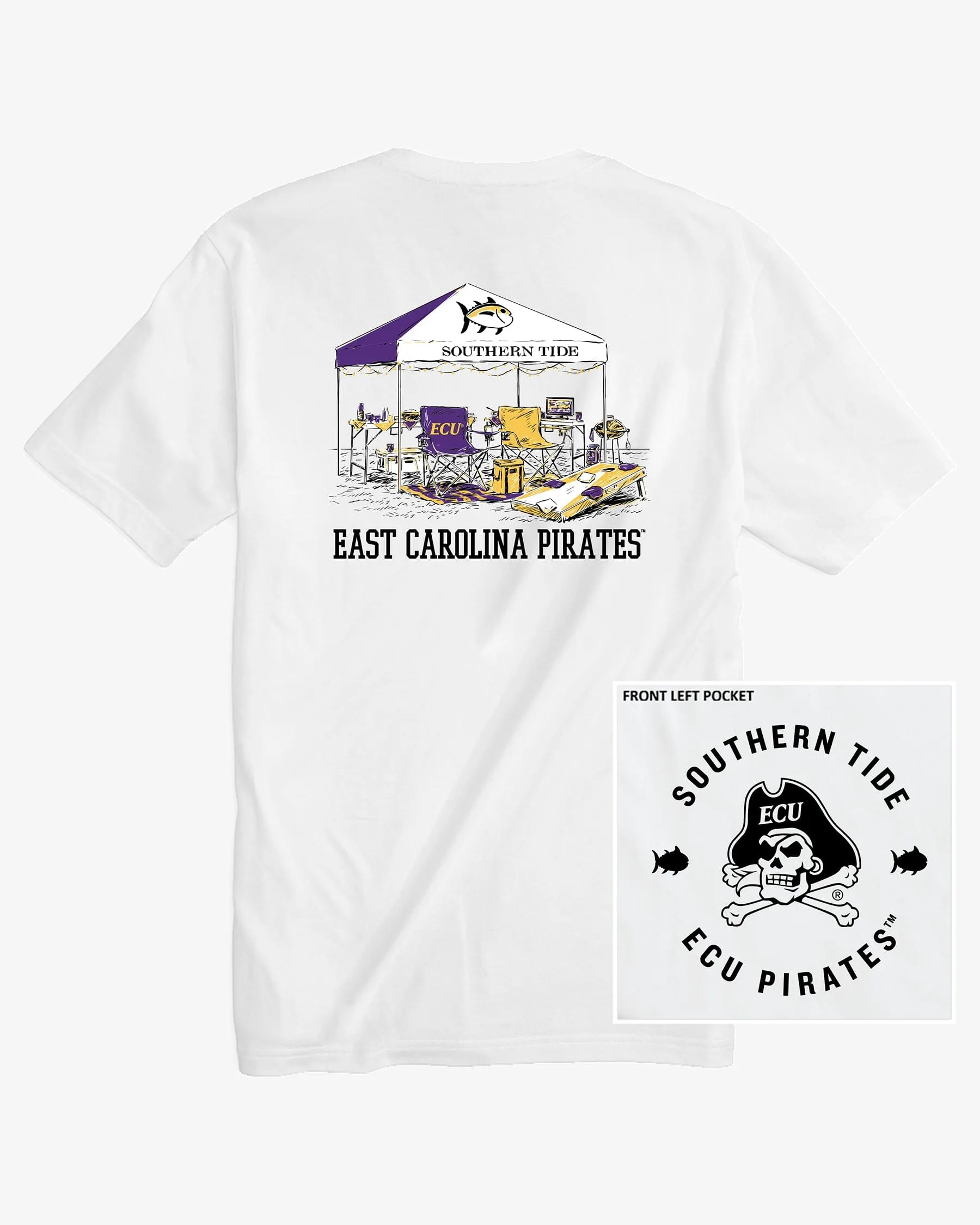 East Carolina Pirates Tailgate Time T-Shirt sold by Southern Tide