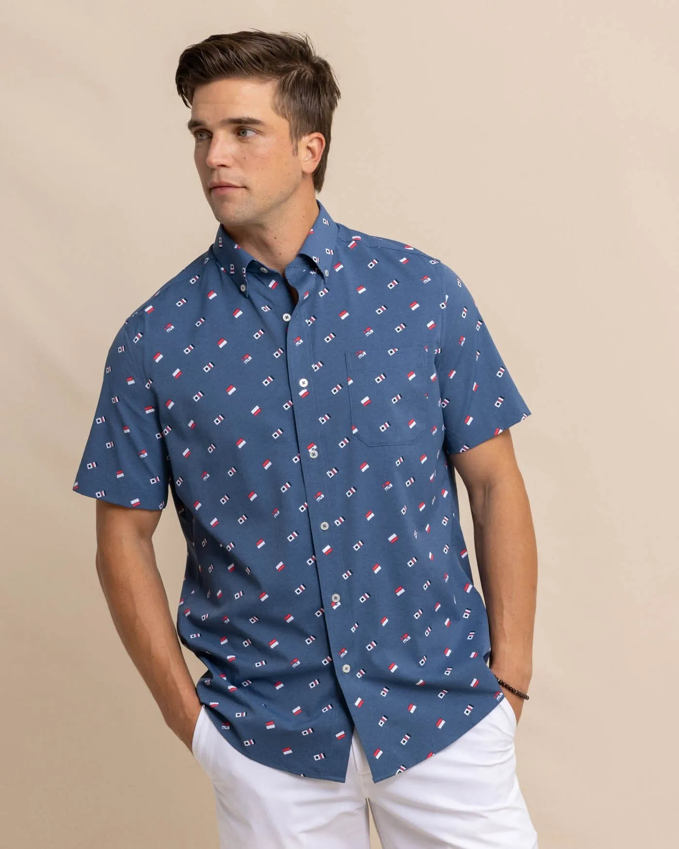 Keep It Nautical Intercoastal Heather Short Sleeve Sport Shirt sold by Southern Tide