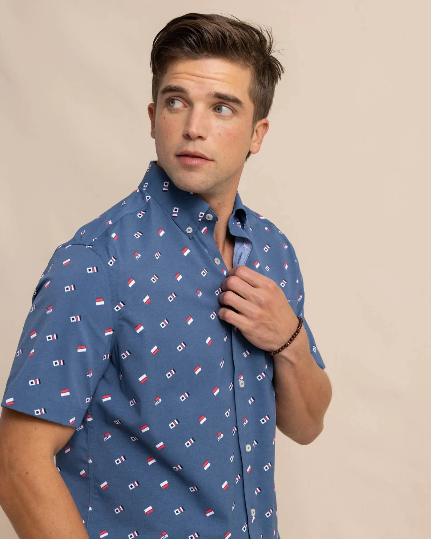 Keep It Nautical Intercoastal Heather Short Sleeve Sport Shirt sold by Southern Tide product image thumbnail 3