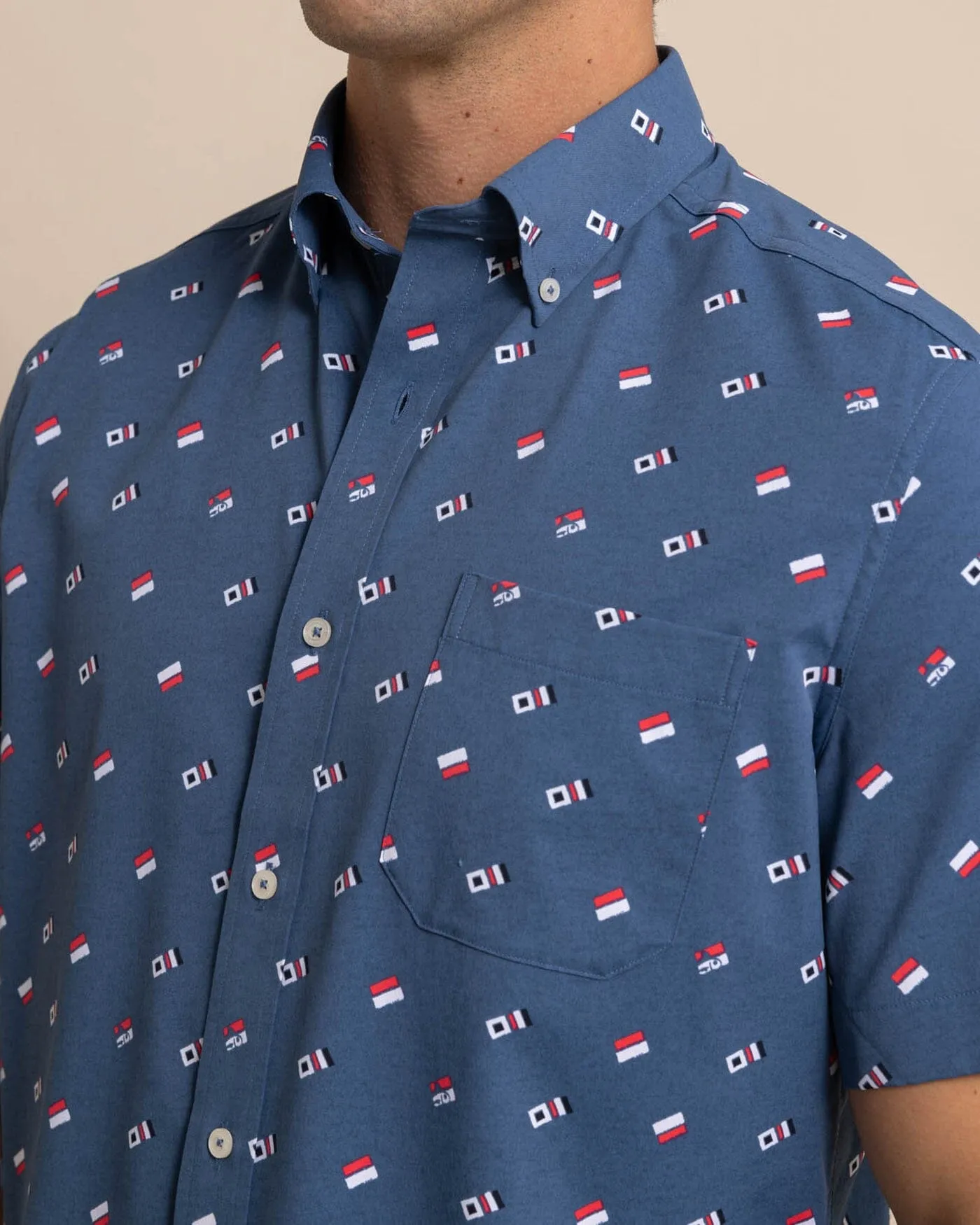 Keep It Nautical Intercoastal Heather Short Sleeve Sport Shirt sold by Southern Tide product image thumbnail 2