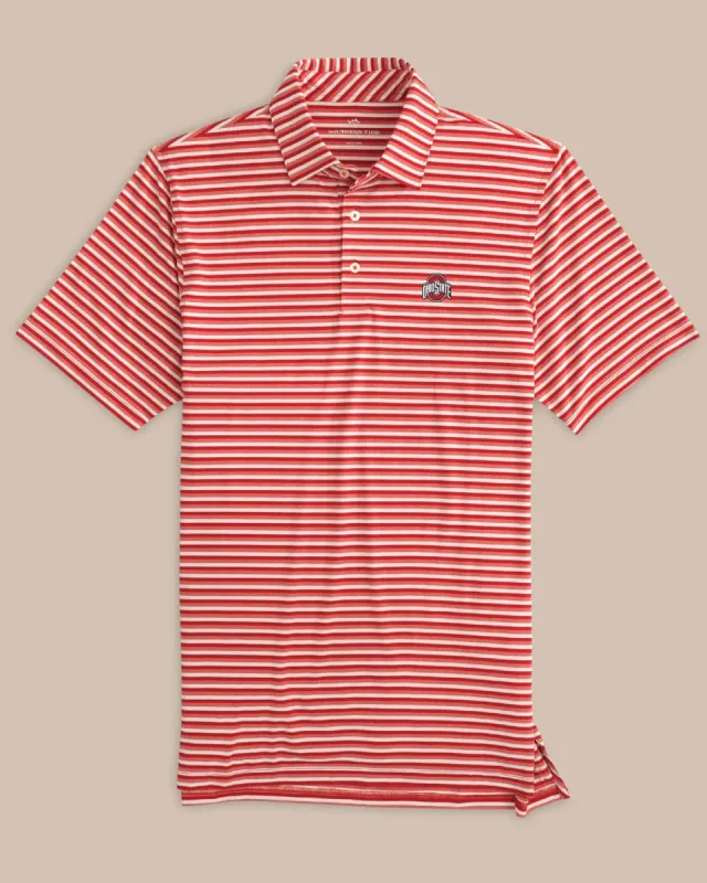 Ohio State Buckeyes Heathered Striped Polo Shirt sold by Southern Tide