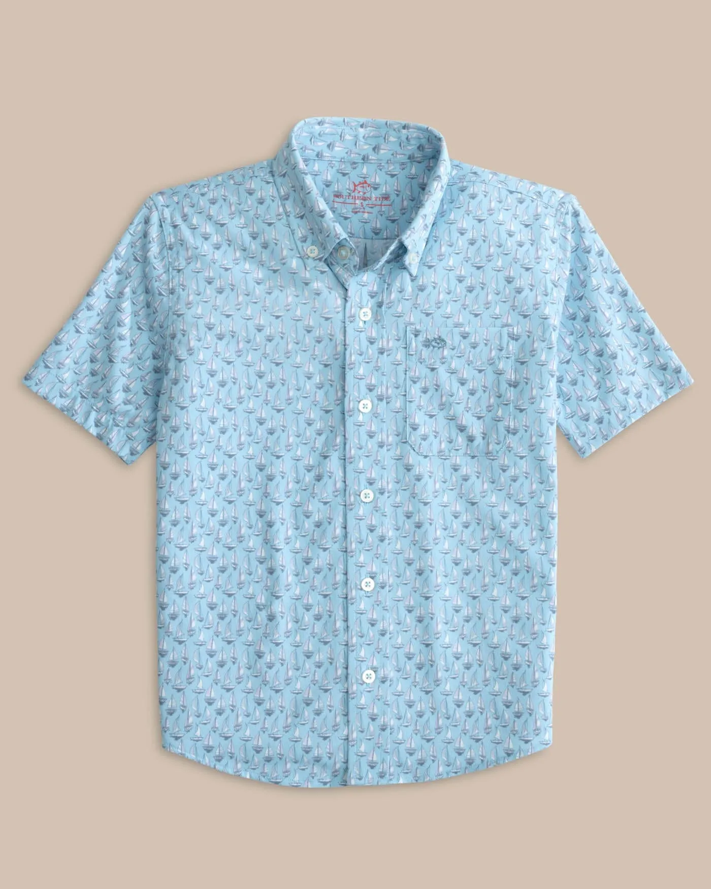 Boys Intercoastal Forget A-Boat It Short Sleeve Sport Shirt sold by Southern Tide
