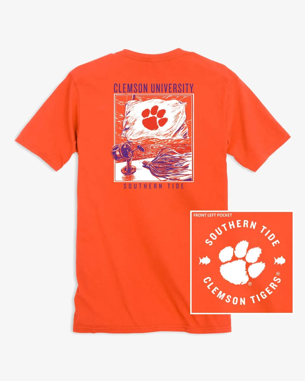 Clemson Tigers Fishing Flag T-Shirt sold by Southern Tide product image thumbnail 2