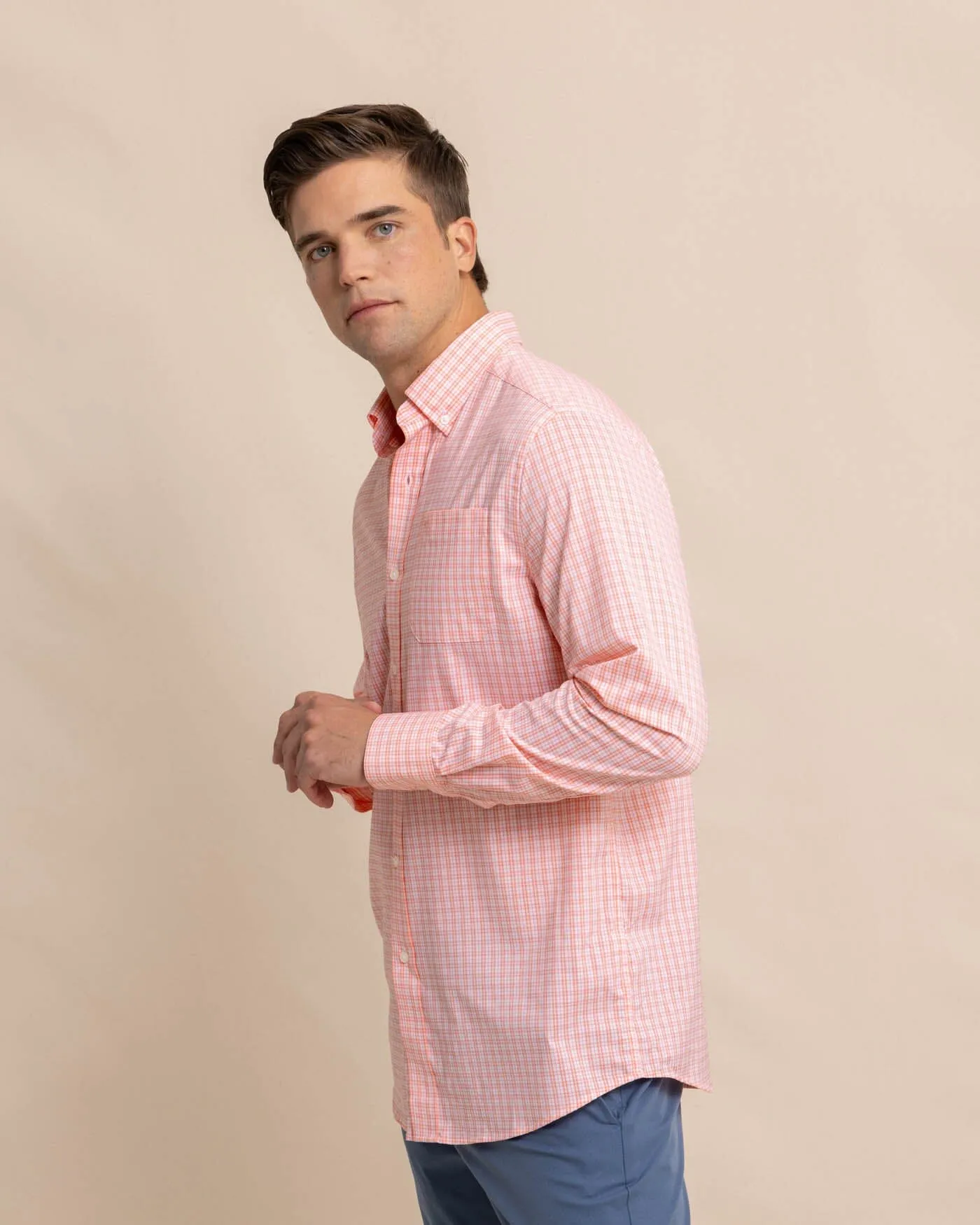 brrr°® Intercoastal Poinsett Plaid Long Sleeve Sport Shirt sold by Southern Tide product image thumbnail 3