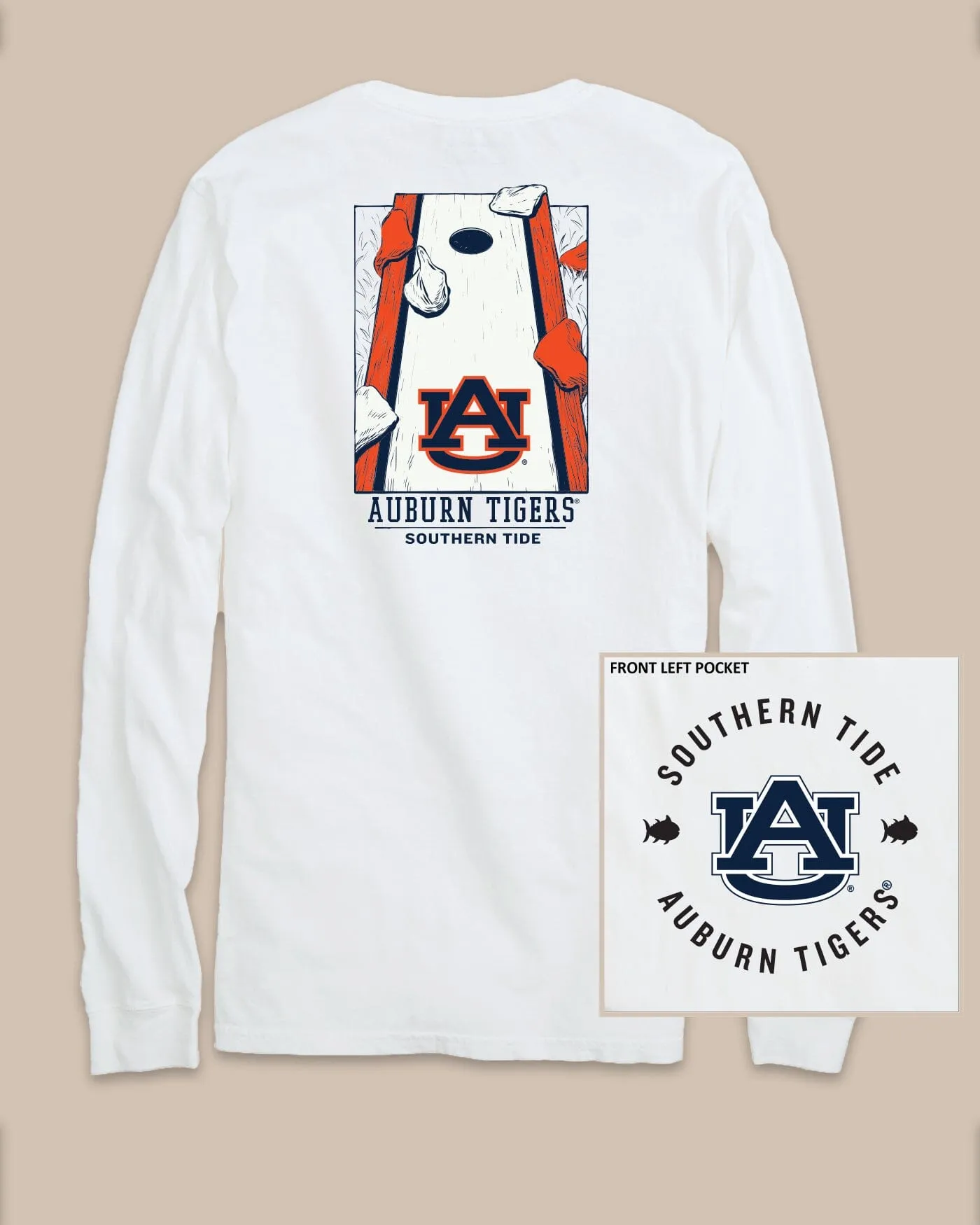 Auburn Tigers Gameday Cornhole Board T-Shirt sold by Southern Tide
