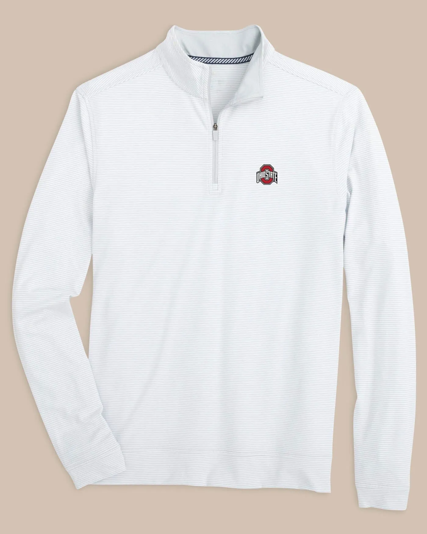 Ohio State Buckeyes Cruiser Micro-Stripe Heather Quarter Zip sold by Southern Tide product image thumbnail 4