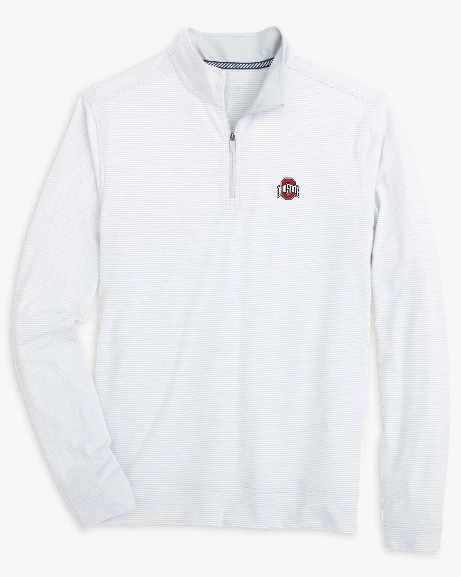 Ohio State Buckeyes Cruiser Micro-Stripe Heather Quarter Zip sold by Southern Tide product image thumbnail 3