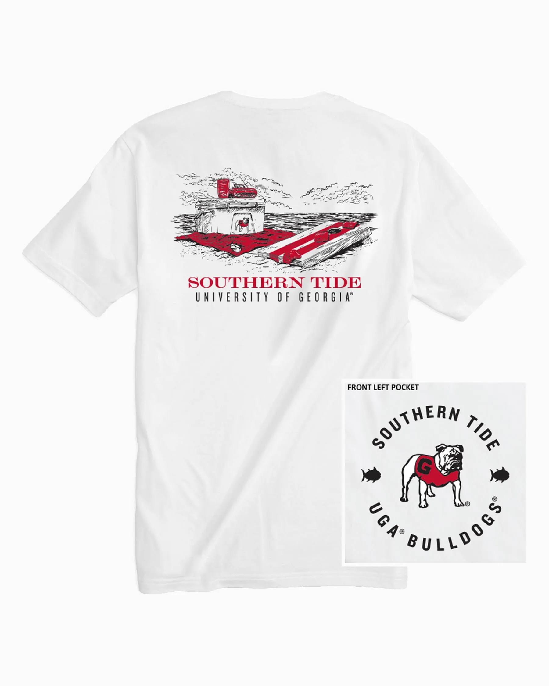 Georgia Bulldogs Beach Cornhole T-Shirt sold by Southern Tide