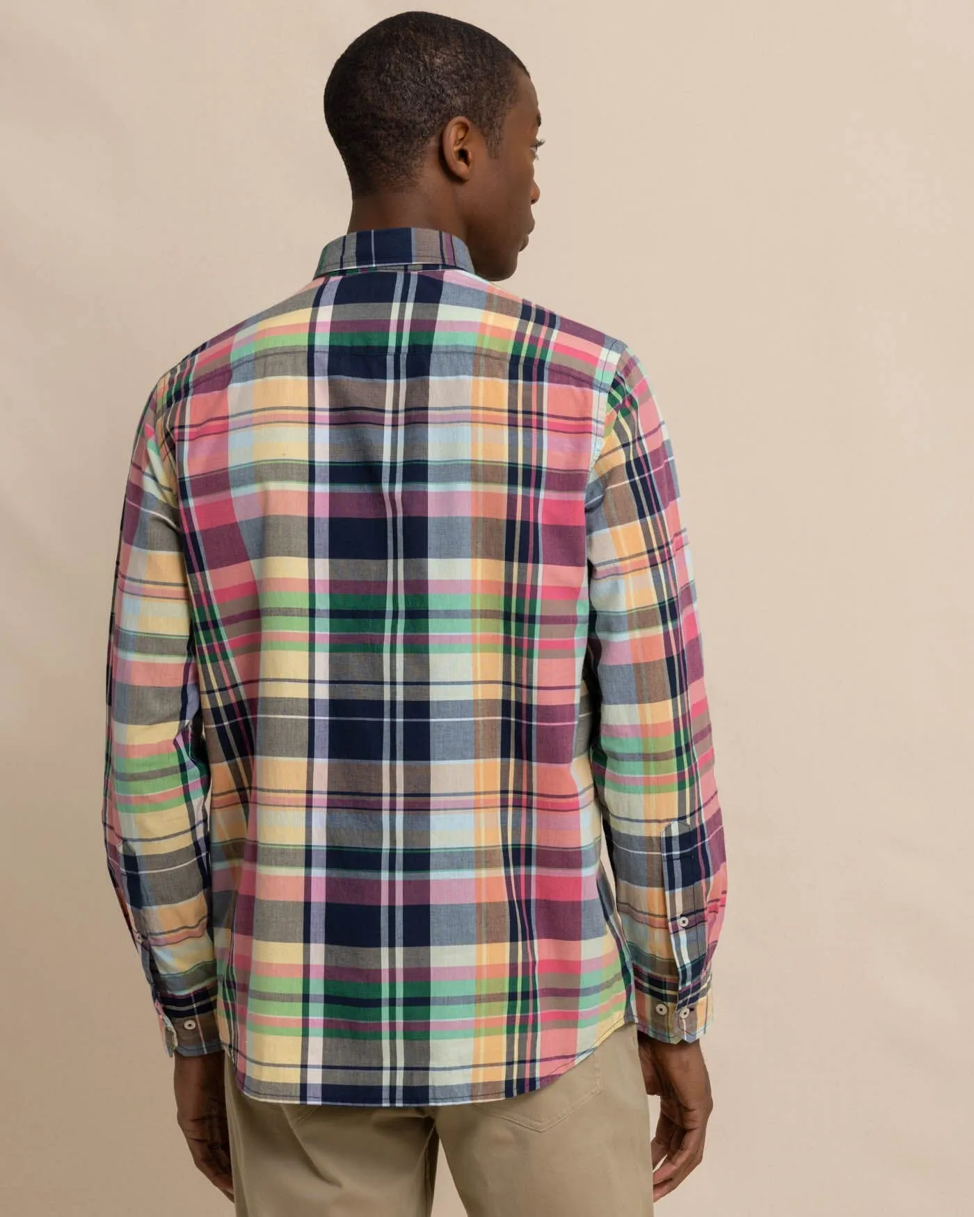 Harkers Island Madras Plaid Long Sleeve Sport Shirt sold by Southern Tide product image thumbnail 4