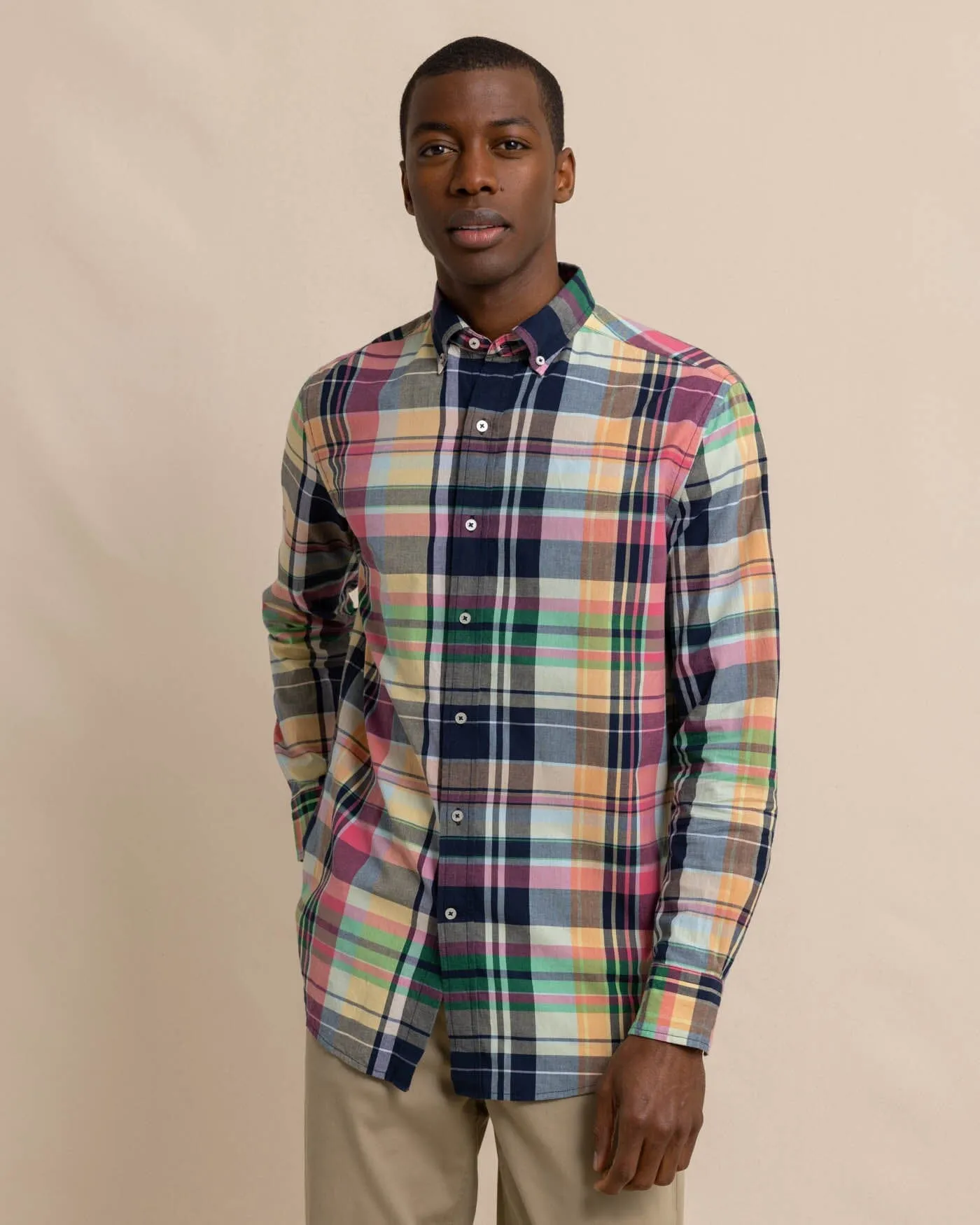 Harkers Island Madras Plaid Long Sleeve Sport Shirt sold by Southern Tide