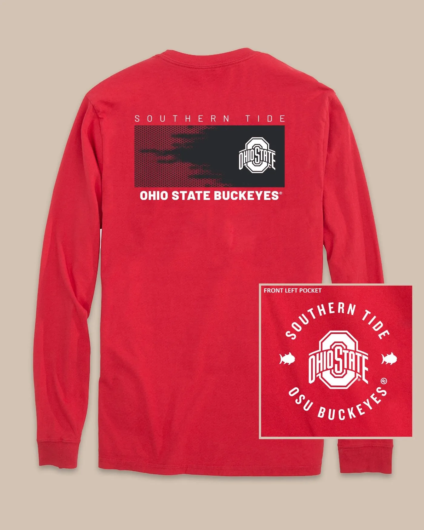 Ohio State Buckeyes Gameday Hexagon Gradient T-Shirt sold by Southern Tide