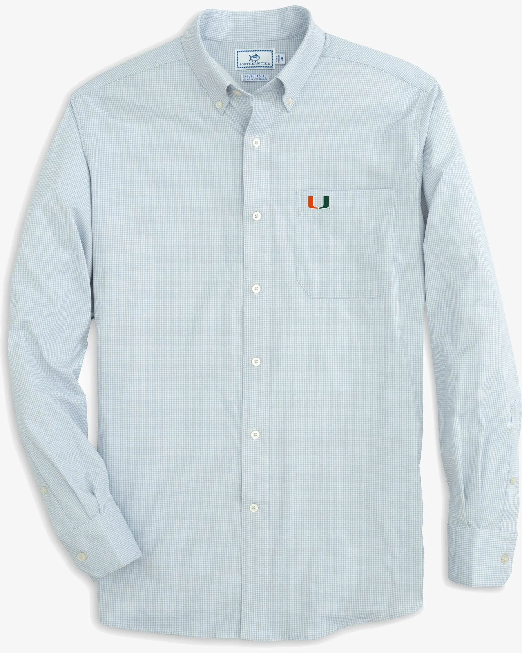 Miami Hurricanes Gingham Button Down Shirt sold by Southern Tide product image thumbnail 2