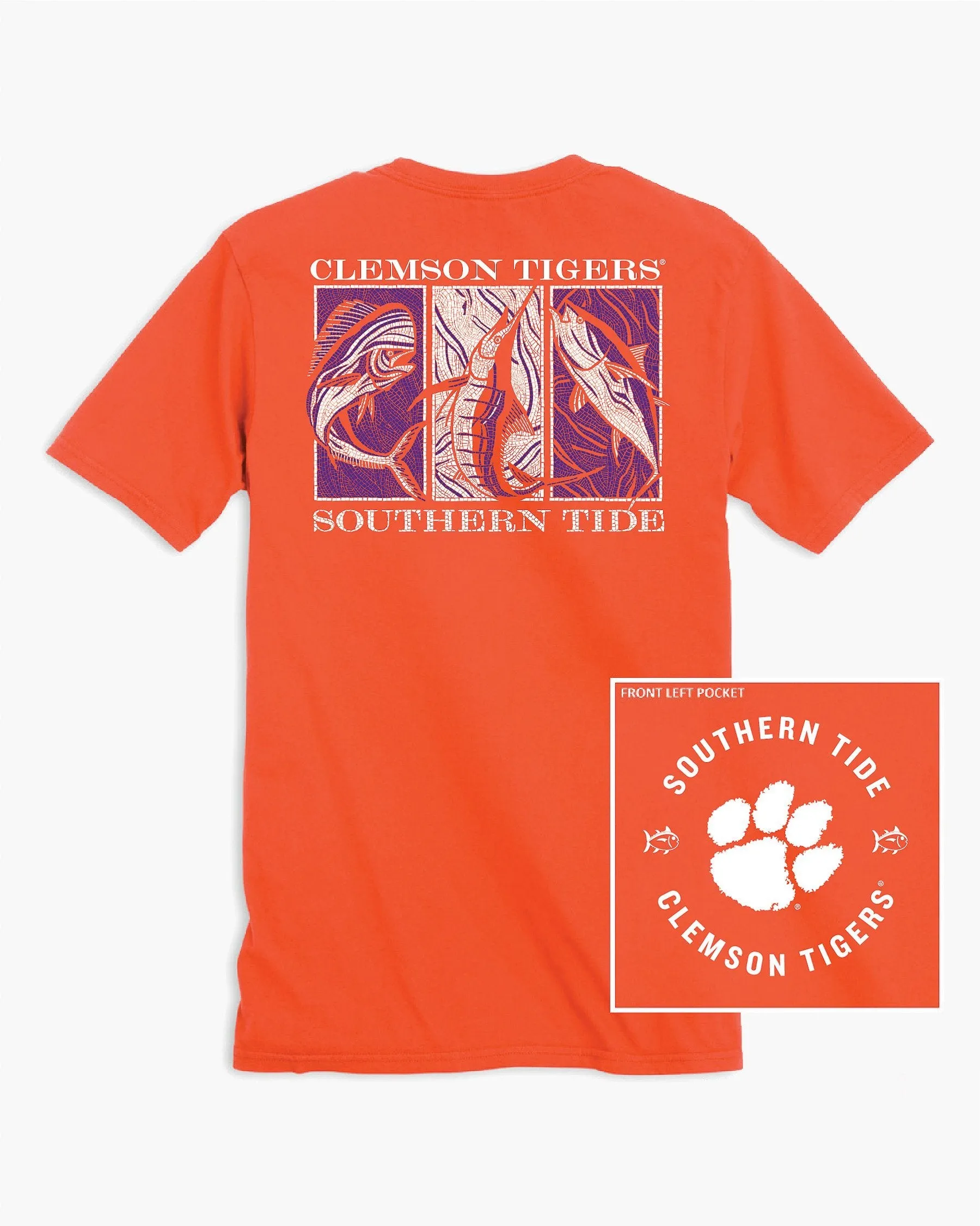 Clemson Tigers Mosaic Fish Short Sleeve T-Shirt sold by Southern Tide product image thumbnail 2