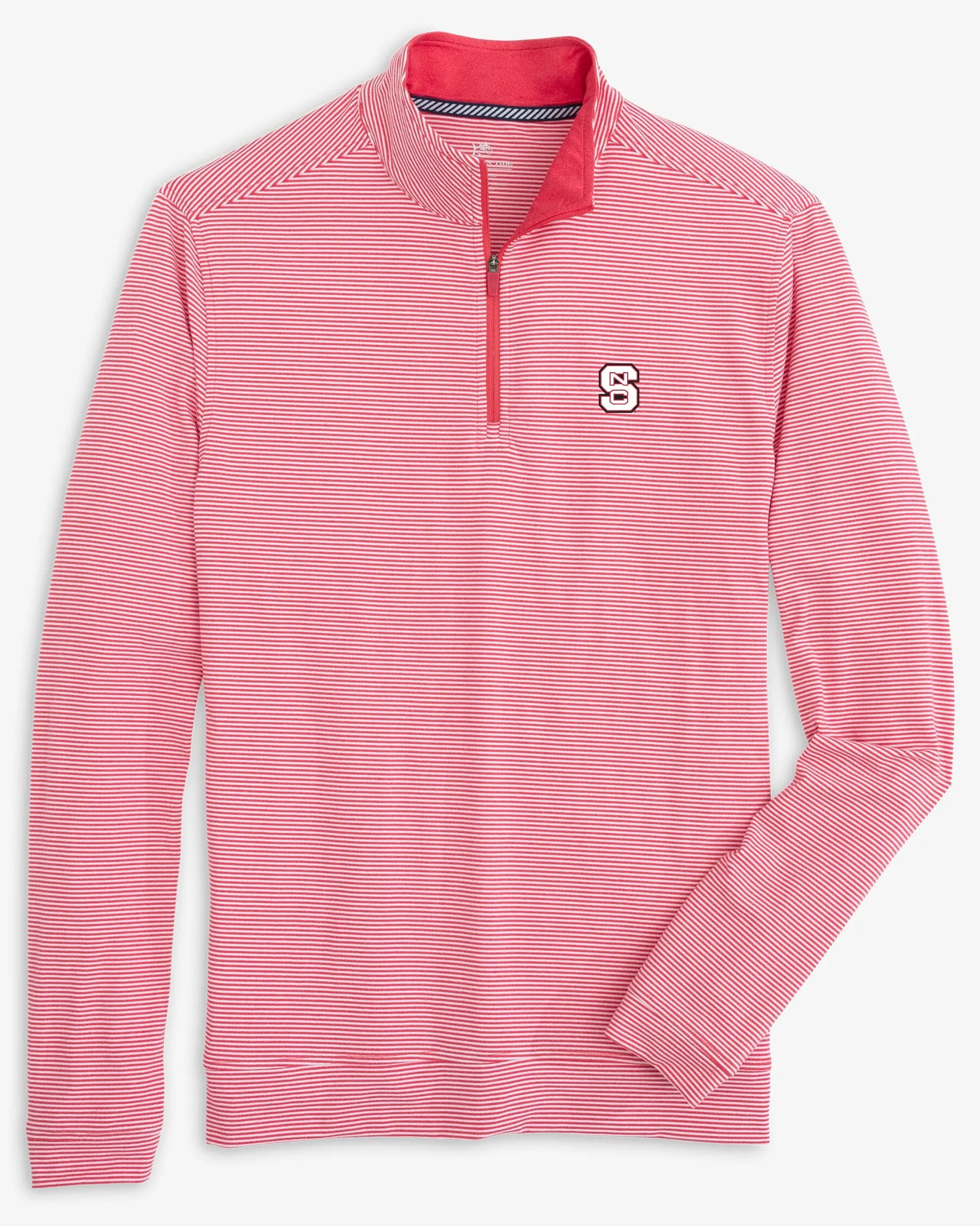 NC State Wolfpack Cruiser Micro-Stripe Heather Quarter Zip sold by Southern Tide product image thumbnail 2